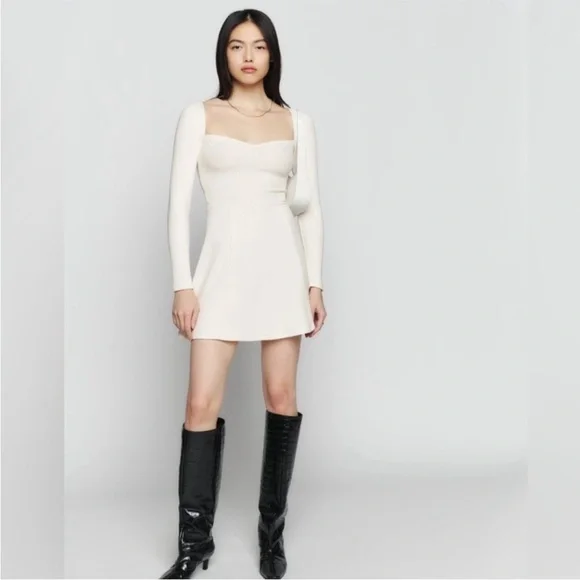 Reformation Cream Long Sleeve Dress - Picture 5 of 8